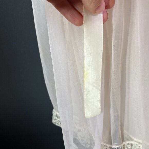 Vintage 1950s Vanity Fair Nightgown Layered Pale Pink Lace Sleeveless *Flaw - Picture 9 of 13